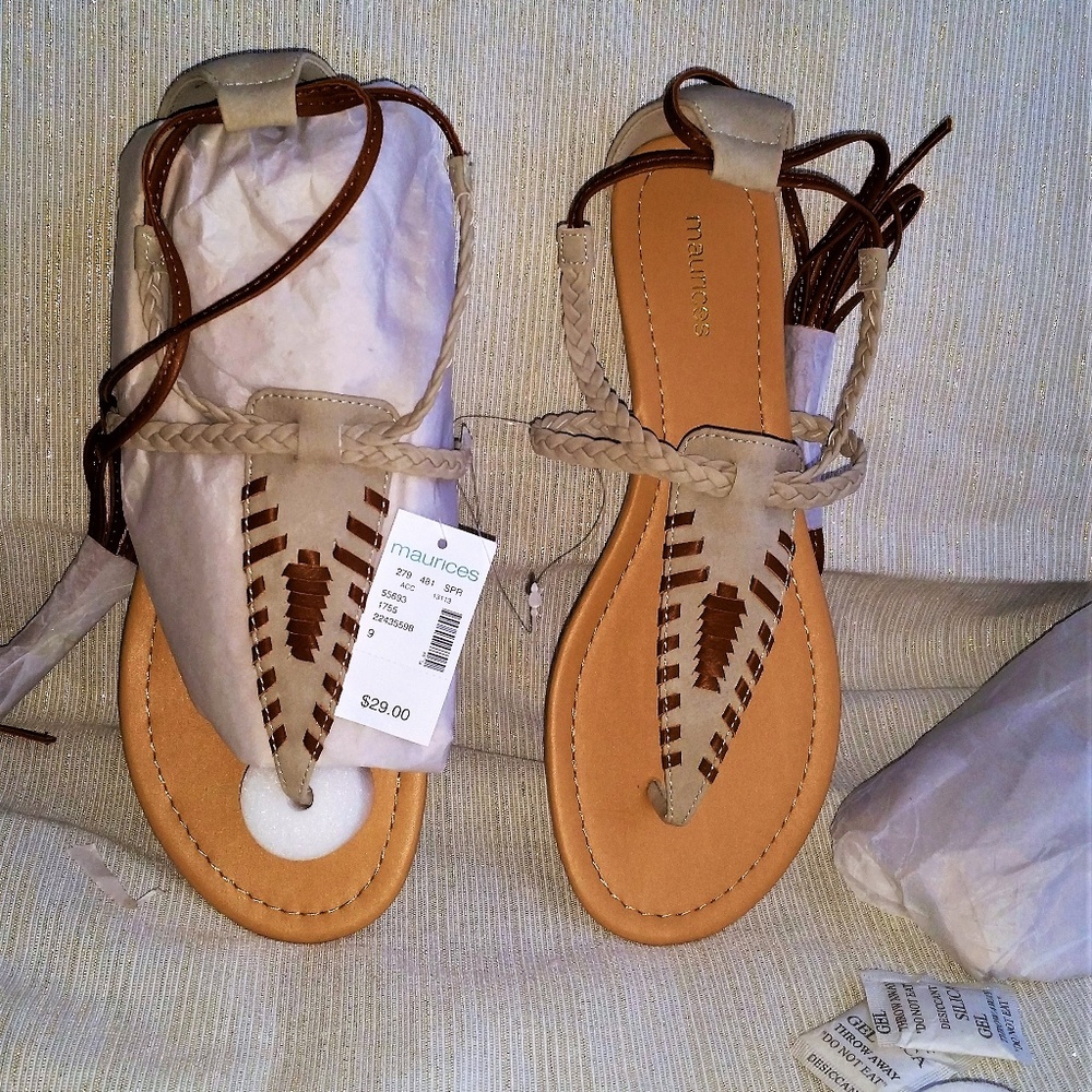 Ara sandal with braided straps and ankle tie